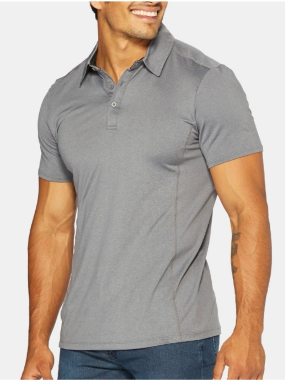 Hylete Bamboo Blend Short Sleeve Active Polo Grey Size Men's Small